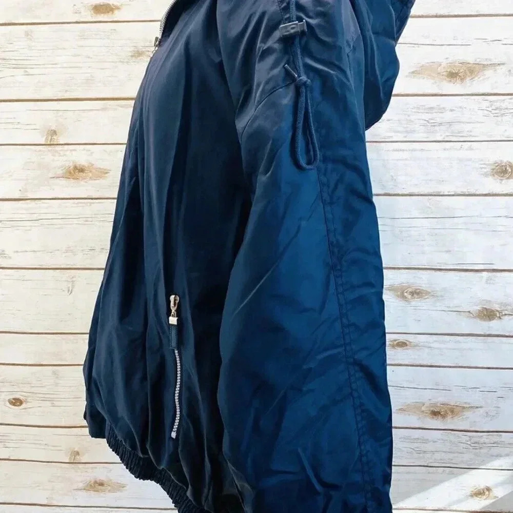 B&B SPORTS Men Zip Up Lined Hoodie Blue Casual Windbreaker Jacket Size Large - Picture 9 of 12